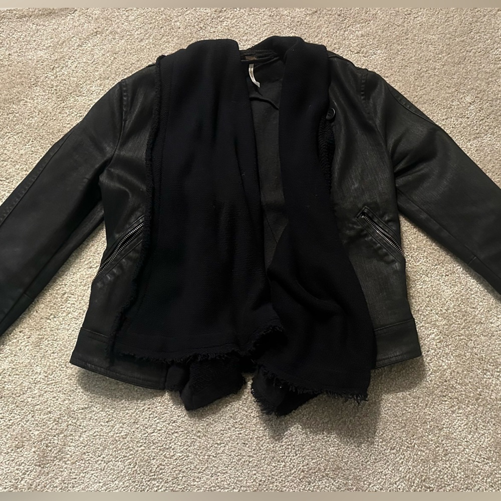 Free People Black Leather Jacket